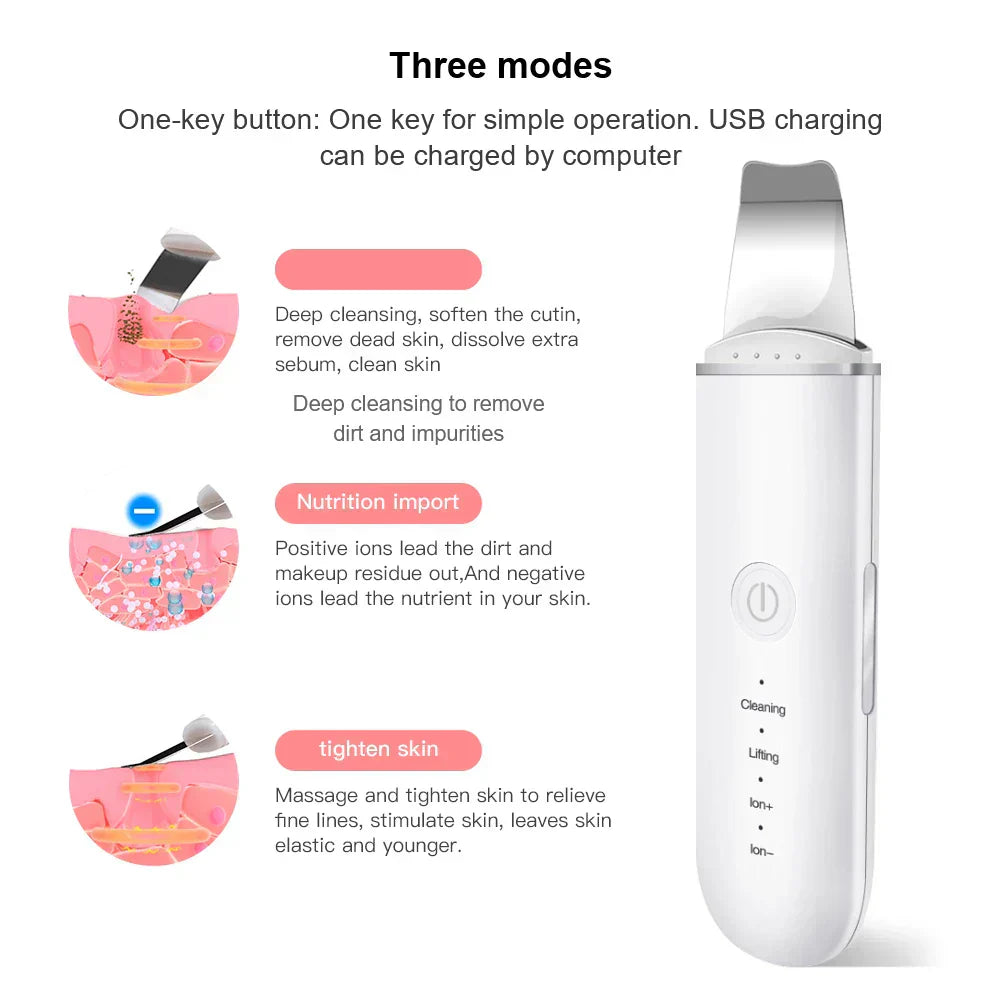 Ultrasonic Facial Skin Scrubber