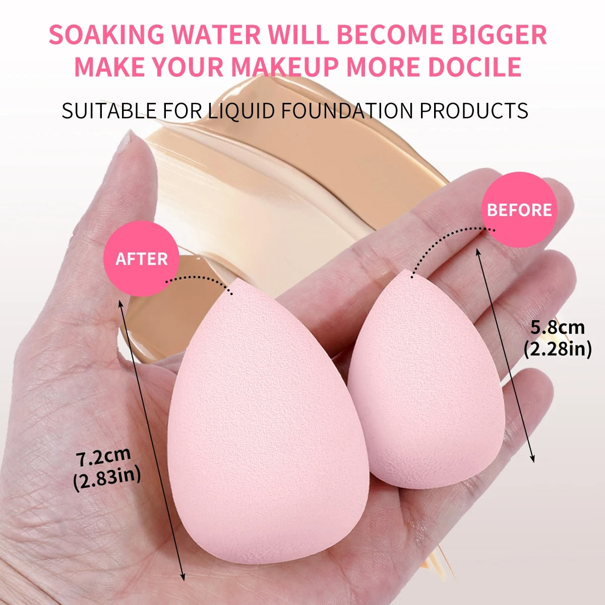 12Pcs Makeup Blenders with Hair & Wrist Band Set